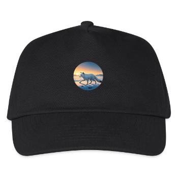 Polarfuchs bei Sonnenaufgang - Kinder Basecap - Schwarz - Vorne