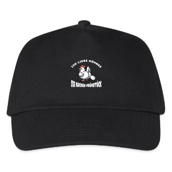 Lustiges Ich Liebe Hühner Frühstück Ei Design - Kinder Basecap - Schwarz - Vorne
