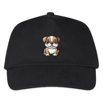 Bulldogg Hund Niedlich - Kinder Basecap - Schwarz - Vorne
