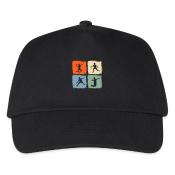 Federball Badminton - Kinder Basecap - Schwarz - Vorne