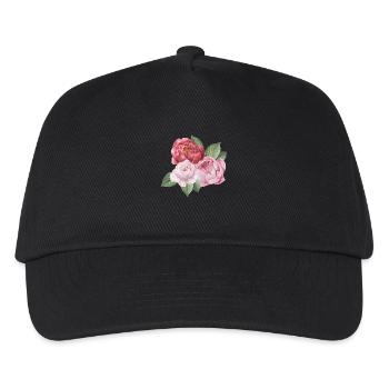 Spring_Pfingstrosen - Kinder Basecap - Schwarz - Vorne