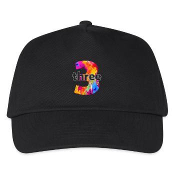 THREE 3 YEAR BOY 3RD BIRTHDAY - Kids’ Baseball Cap - black - Front