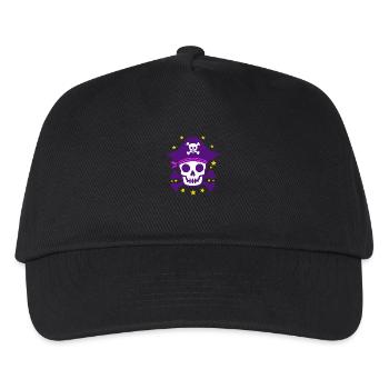 Crâne de pirate violet et os croisés - Casquette de baseball Enfant - noir - Devant