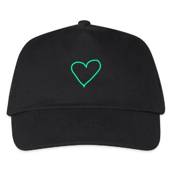 Turquoise Heart Gift Idea Turquoise Green Blue Love - Kids’ Baseball Cap - black - Front