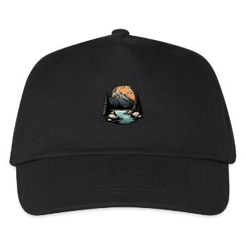 Berge Outdoor Landschaft - Kinder Basecap - Schwarz - Vorne