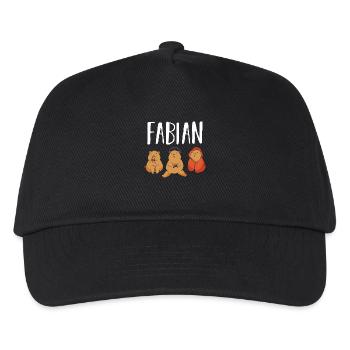 Gamer Zocker Zocken Gaming Fabian - Kinder Basecap - Schwarz - Vorne