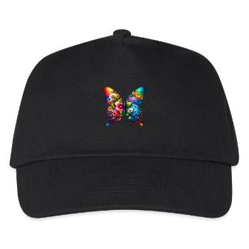 Bunter Schmetterling, von der Natur inspirierte Sommerstimmungen - Kinder Basecap - Schwarz - Vorne