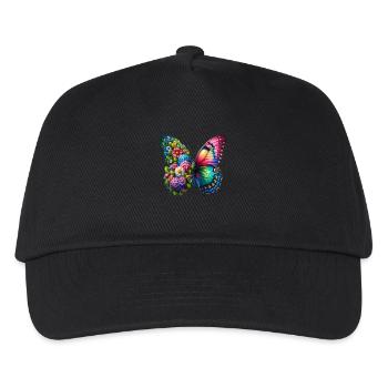 Bunter Schmetterling, von der Natur inspirierte Sommerstimmungen - Kinder Basecap - Schwarz - Vorne