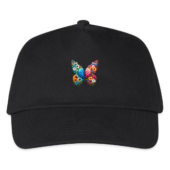 Bunter Schmetterling, von der Natur inspirierte Sommerstimmungen - Kinder Basecap - Schwarz - Vorne