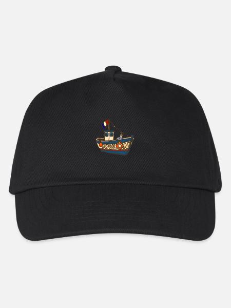 Fischerboot Toulon mit lustiger Möwe - Kinder Basecap - Schwarz