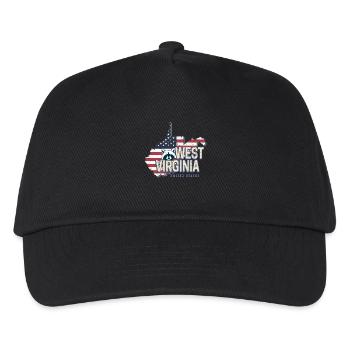 West Virginia Vereinigte Staaten USA Souvenir - Kinder Basecap - Schwarz - Vorne