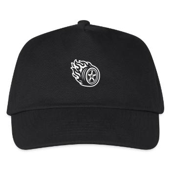 Burning car tire - Kids’ Baseball Cap - black - Front