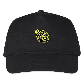 Voiture Tire Flame - Casquette de baseball Enfant - noir - Devant