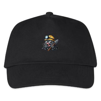 Funny mole with helmet - Kids’ Baseball Cap - black - Front