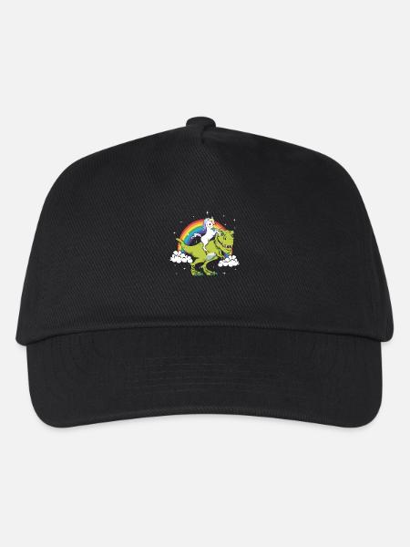 Einhorn Fantasie Dinosaurier Tyrannosaurus T-Rex - Kinder Basecap - Schwarz