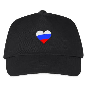 Herz Russland - Kinder Basecap - Schwarz - Vorne