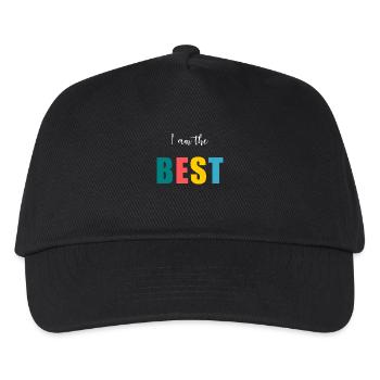 I AM THE BEST. - BESSER. - HUMOR. NACHRICHT - Kinder Basecap - Schwarz - Vorne