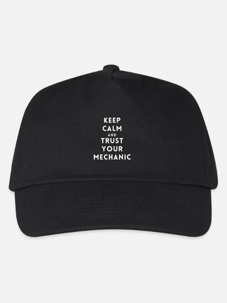 Keep Calm and Trust Your Mechanic Funny Mechanic - Kids’ Baseball Cap - black
