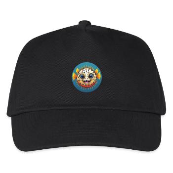 Cheerful laughing colorful puffer fish - Kids’ Baseball Cap - black - Front