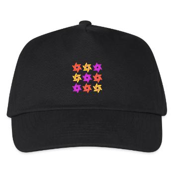 Rose Flower Vibrant Geometrical Kaleidoscope - Kids’ Baseball Cap - black - Front