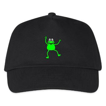 Happy Frog Peace Victory Hand Signal Cool - Kids’ Baseball Cap - black - Front