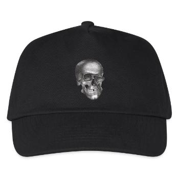 Zwinkernder Schädel - Totenkopf - Kinder Basecap - Schwarz - Vorne