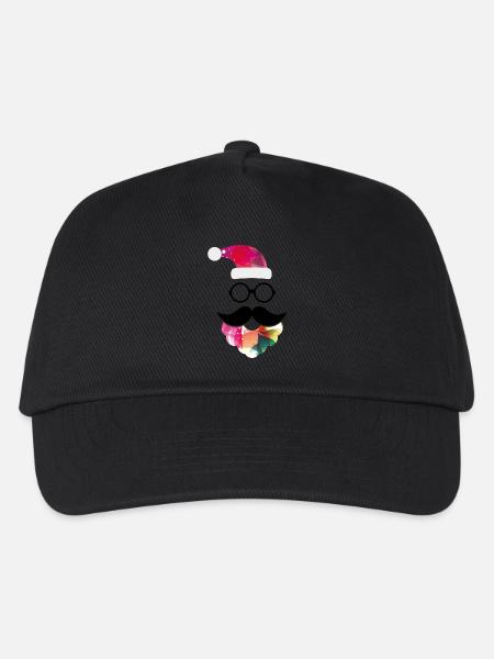 Der Hipster-Weihnachtsmann macht jo hohoho - Kinder Basecap - Schwarz