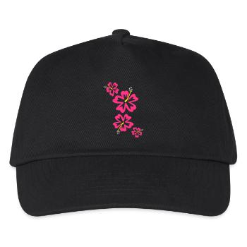 Hawaii Flower - Kinder Basecap - Schwarz - Vorne
