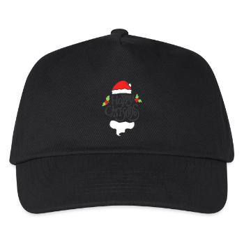 line-happychristmas typografie - Kinder Basecap - Schwarz - Vorne