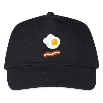 Minimal Bacon & Egg - Kinder Basecap - Schwarz - Vorne