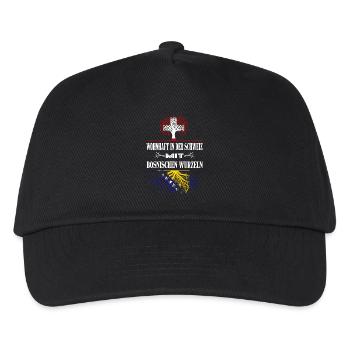 Schweiz-Bosnien - Kinder Basecap - Schwarz - Vorne