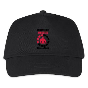 Installing Muscles (Loading) Funny - Kinder Basecap - Schwarz - Vorne