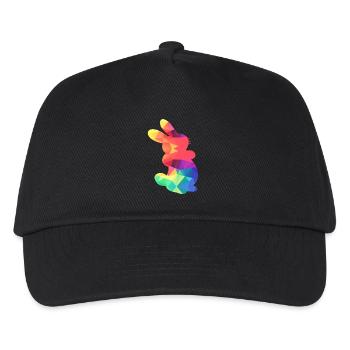 Buntes Häschen - Kinder Basecap - Schwarz - Vorne