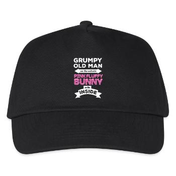 Grumpy Rosa flaumige Häschen - Kinder Basecap - Schwarz - Vorne
