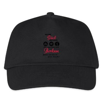 Glück Borkum - Kinder Basecap - Schwarz - Vorne