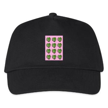 Feuille tropicale rose de Monstera - Casquette de baseball Enfant - noir - Devant