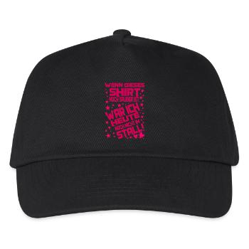 Mein Shirt ist sauber? Dann war ich nicht im stall - Kinder Basecap - Schwarz - Vorne