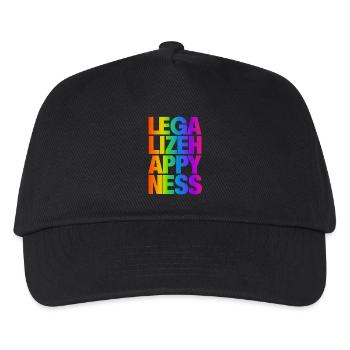 cooles Legilze Happiness T-Shirt Spruch - Kinder Basecap - Schwarz - Vorne