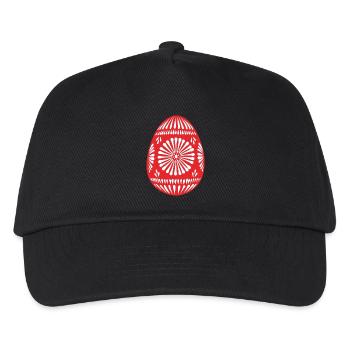 Rotes gemustertes Osterei - Kinder Basecap - Schwarz - Vorne