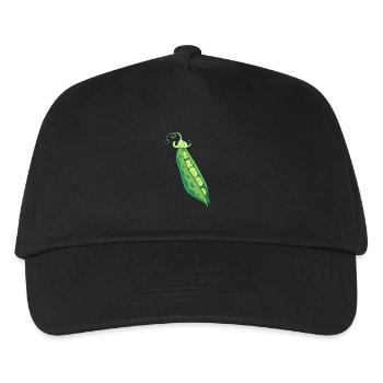 Erbse Erbsen Erbsenschote Schote Gemüse Geschenk - Kinder Basecap - Schwarz - Vorne