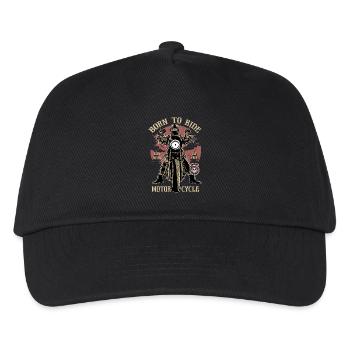 MOTORCYCLE RIDER - Motorrad Caferacer Geschenk - Kinder Basecap - Schwarz - Vorne