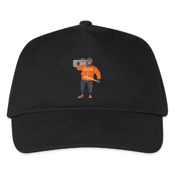 Gangster with baseball bat and ghettoblaster - Kids’ Baseball Cap - black - Front