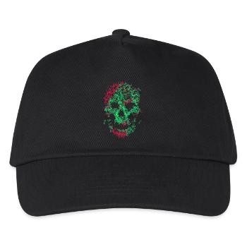 Totenkopf aus Knochen - Kinder Basecap - Schwarz - Vorne