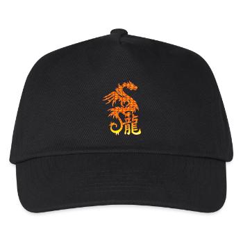 Fire Dragon with Chinese characters - Kids’ Baseball Cap - black - Front