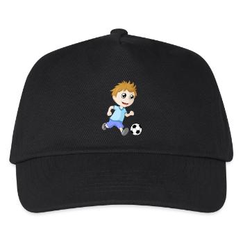 Kleiner Fußball Junge - Kinder Basecap - Schwarz - Vorne