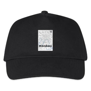 Moskau Hipster Stadt Karte schwarz weiß - Kinder Basecap - Schwarz - Vorne