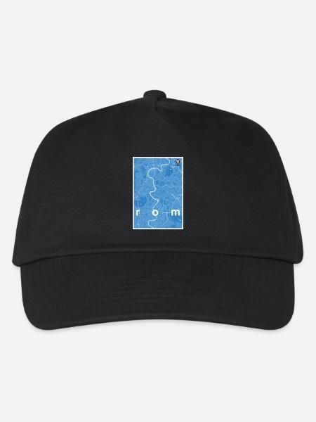 Rom Hipster Stadt Karte blau - Kinder Basecap - Schwarz