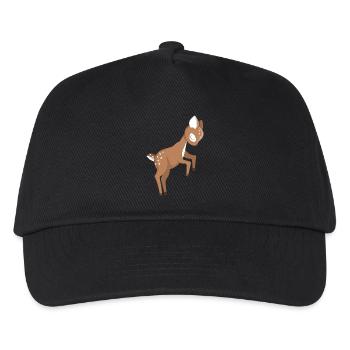 Rehkitz Tierbaby - Kinder Basecap - Schwarz - Vorne