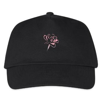 Blume,Rose - Kinder Basecap - Schwarz - Vorne