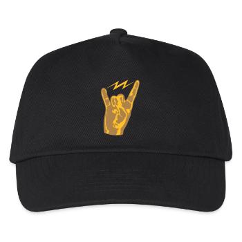 hand finger heavy metal hard rock konzert musik pa - Kinder Basecap - Schwarz - Vorne